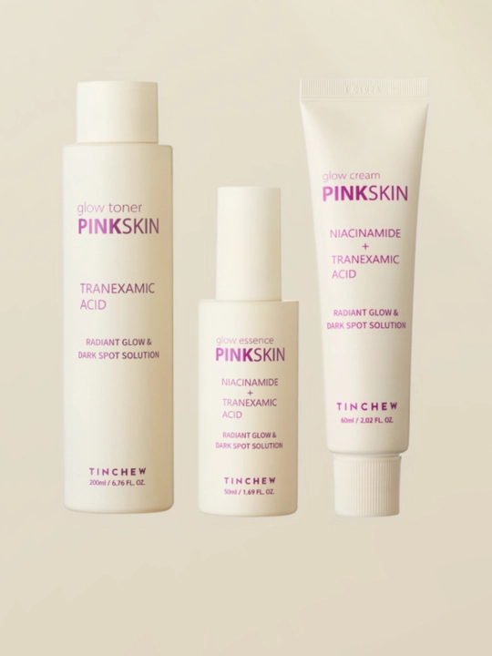 Terini yaltiratish va tekislash uchun to‘plam TINCHEW Pink Skin Glow - 