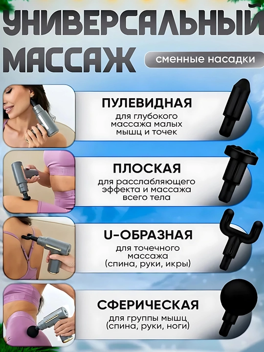 Перкуссионный массажер для тела, массажный пистолет, вибромассажер