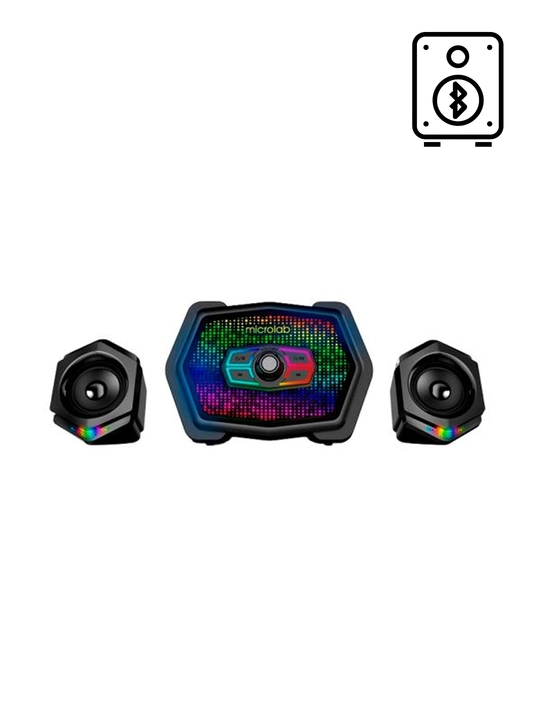 Sabvufer Microlab U220 / 2.1 / 10 Vt RMS (2×2,5 Vt + 5 Vt) / AUX / Bluetooth / USB / FM - 
