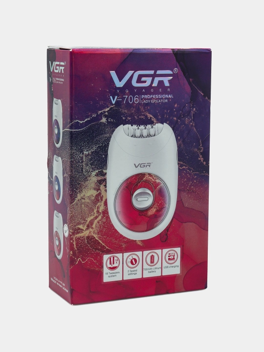 Professional VGR V-706, 722, 726, 728, 733, 751 ayollar uchun simsiz tana epilyatorlari