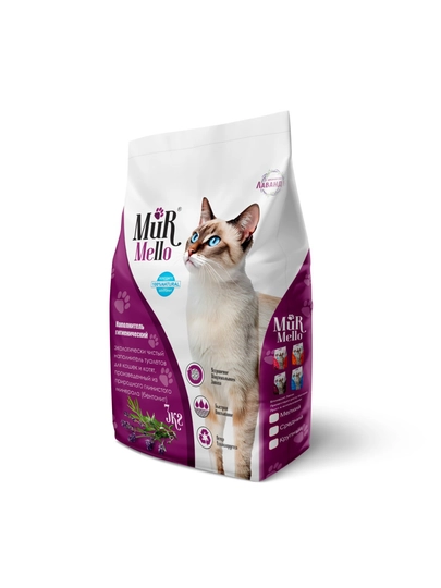 Наполнитель для кошек MurMello, бентонит, 3 кг, Simple Pets Орхидея, Лаванда