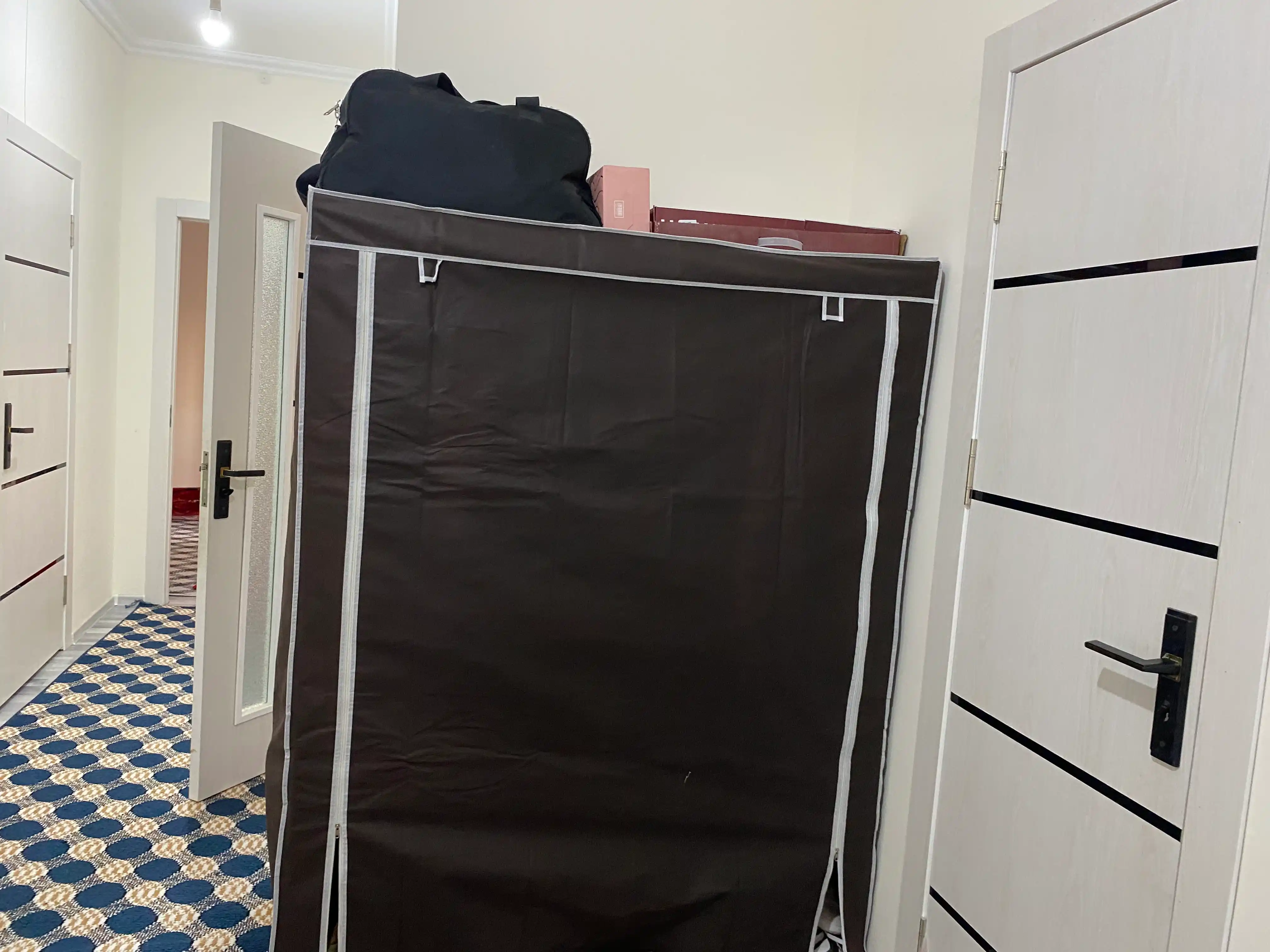 Koridorda javonli narsalarni saqlash uchun, matoli shkaf organayzer, garderob tizimi