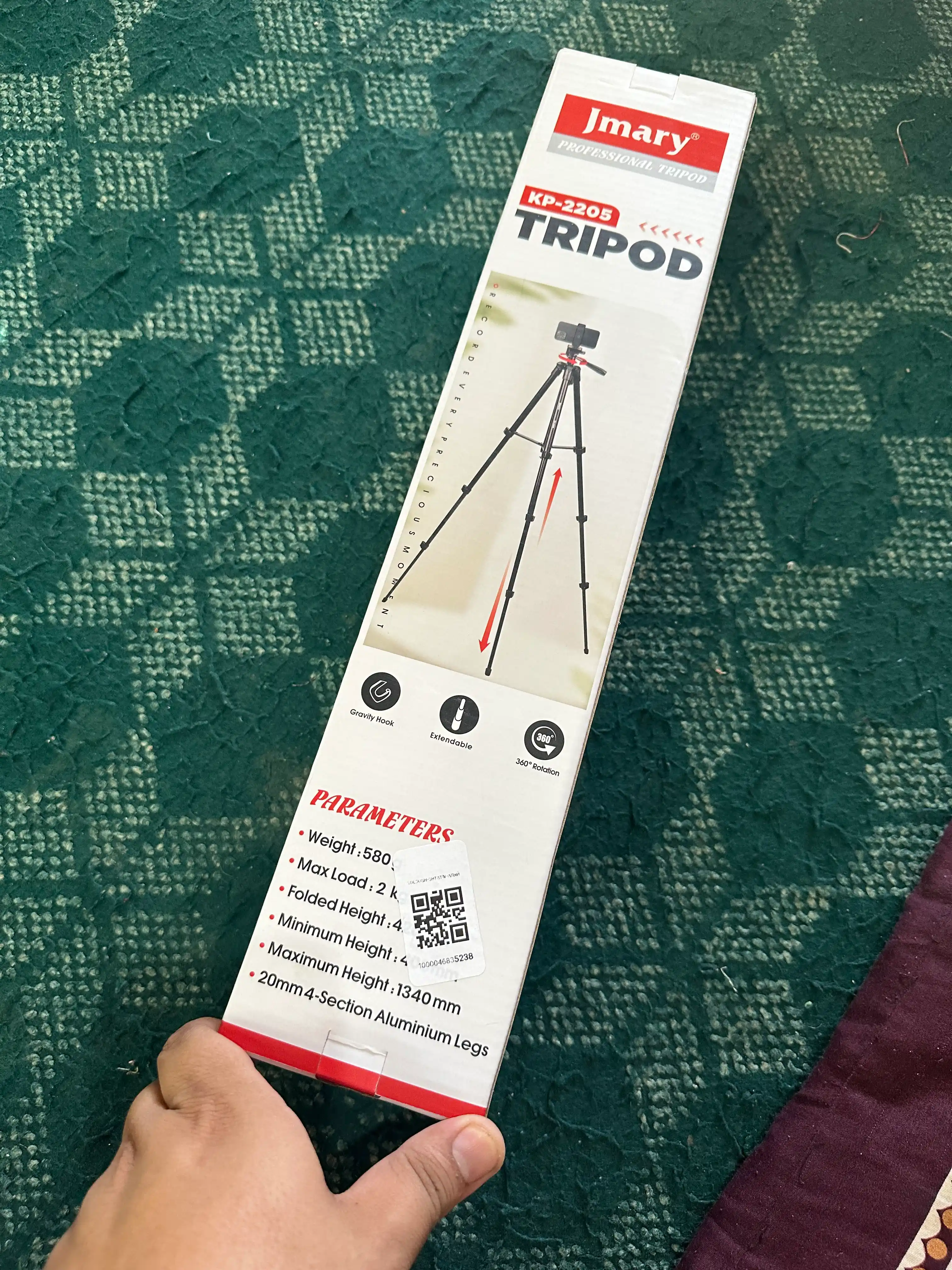 Professional shtativ, Jmary KP-2205, telefon va fotoapparat uchun, 134 cm