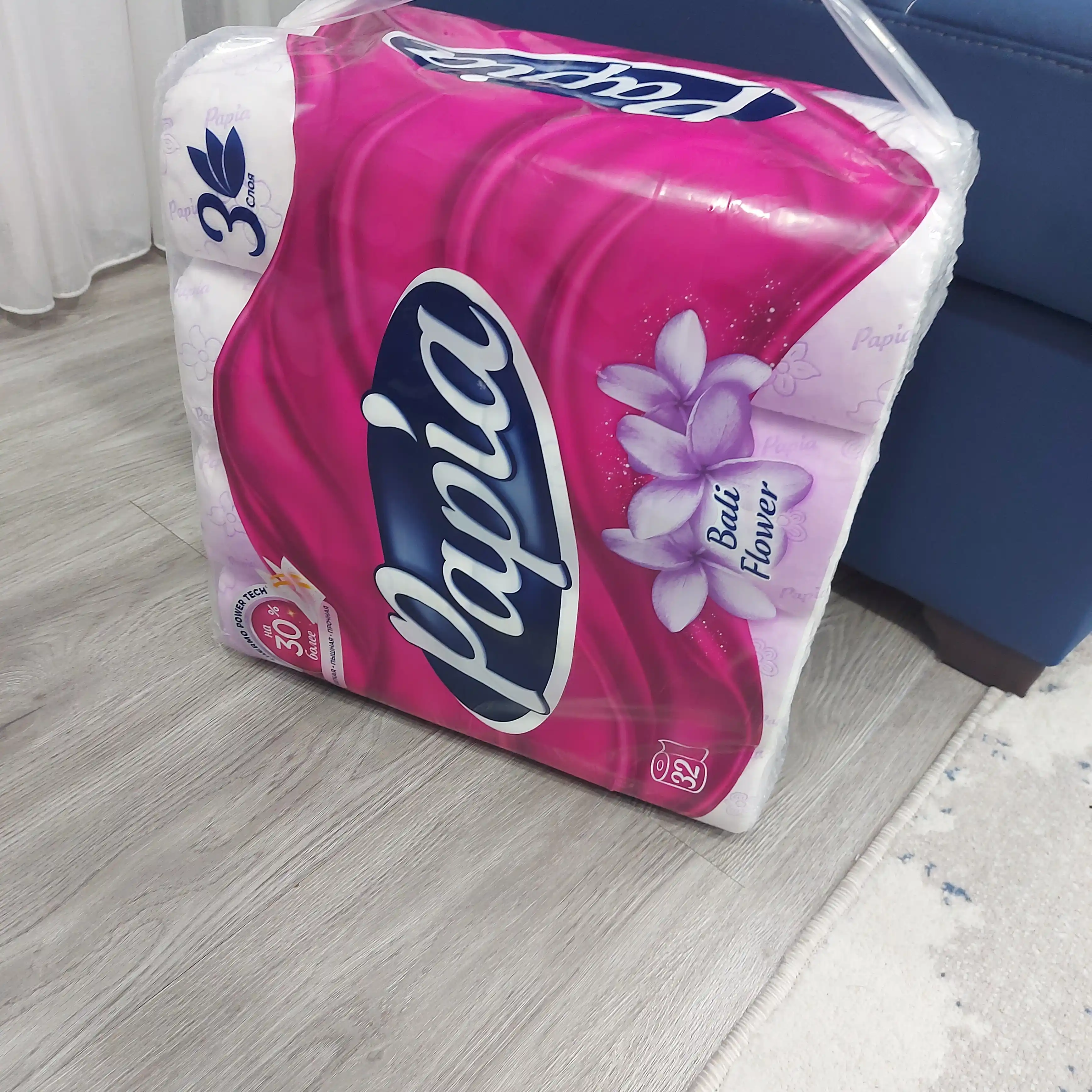 Tualet qog'ozi Papia Bali Flower, 3 qavatli 32 dona