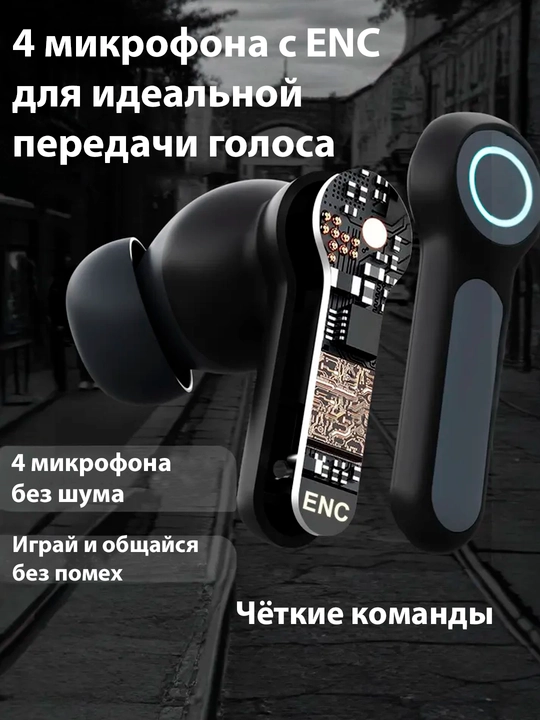 Simsiz quloqchinlar o‘yin va sport uchun ENC bilan.  G09