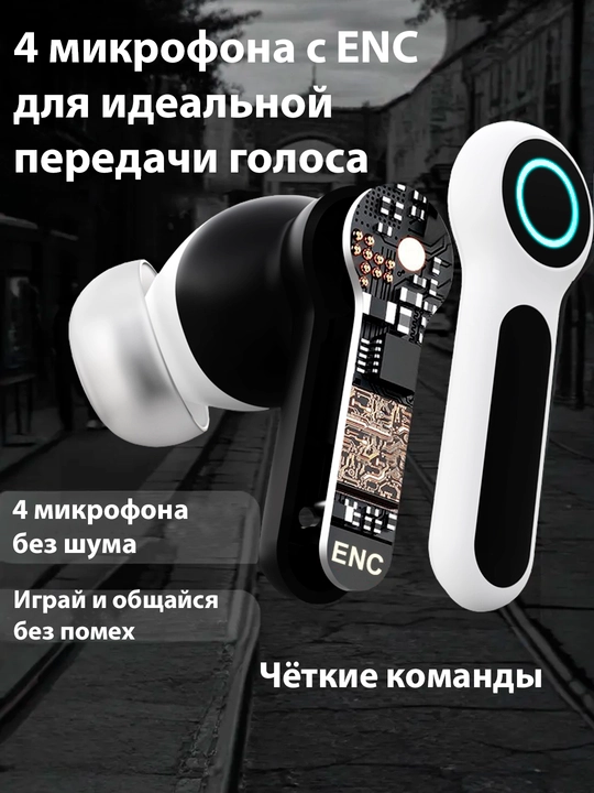 Simsiz quloqchinlar o‘yin va sport uchun ENC bilan.  G09