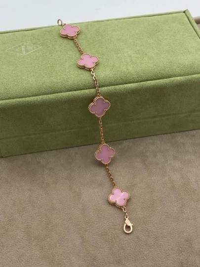 Браслеты для женщин и девушек Van Cleef, не меняет цвет и не темнеет — FSNLADY-2VANCLEEF-РОЗОВ