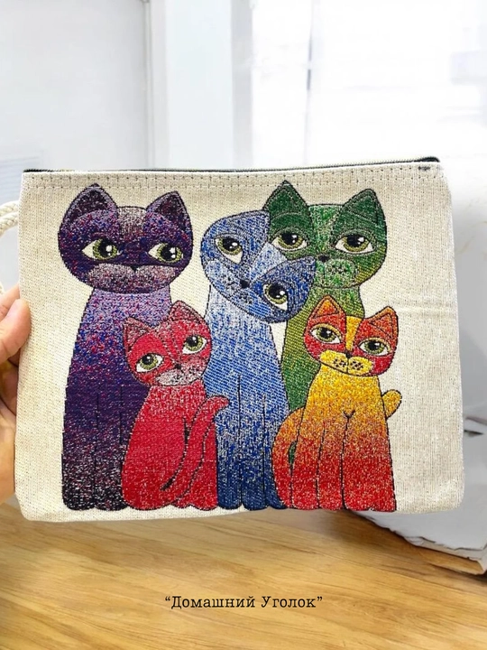 Клатч Moonlight Cats Tapestry – сумка с кошачьим принтом из Турции
