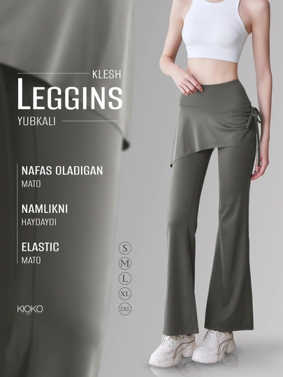 Ayollar klyosh legginslari Kioko, yubkali klyosh shimlar, ayollar sport kiyimi - 