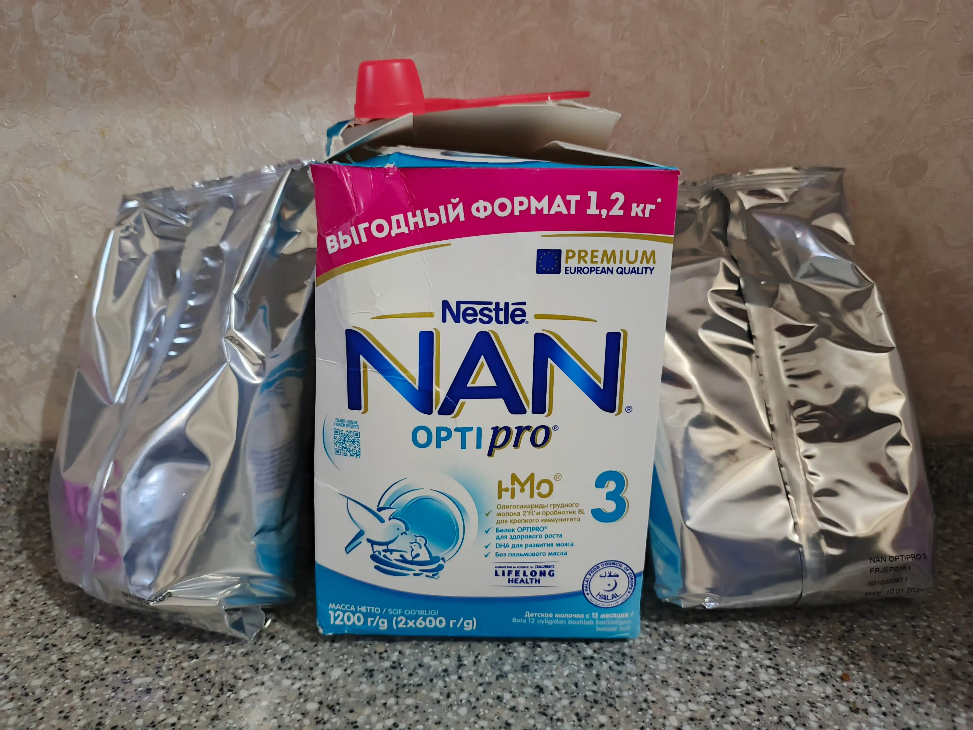 Молочко детское Nan 3, для роста, иммунитета и развития мозга, 1200  г