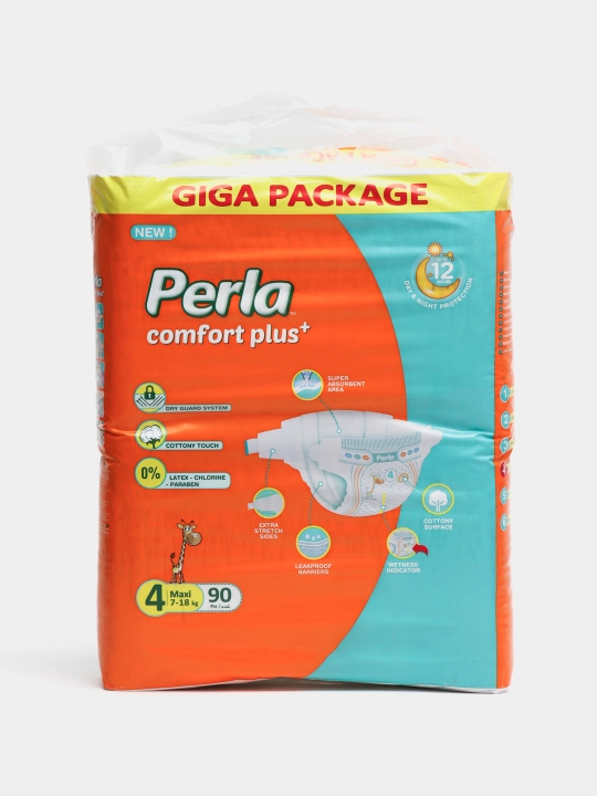 Детские подгузники PERLA GIGA №4 MAXI, 90 шт