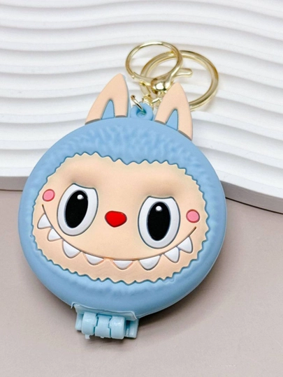 Брелок в форме Лабубу, с зеркальным гребнем для волос — TUKHFA-LABUBUBRILOK-ГОЛУБ