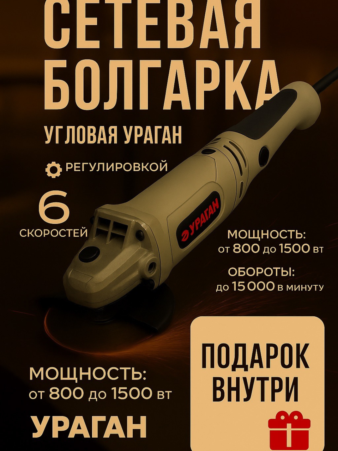 Болгарка электрической, профессиональный с регулировкойб 125 мм - 
