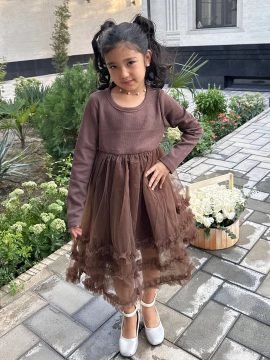 Orqa qismida bantli bolalar ko‘ylak-to‘plami, barcha fasllar uchun qulay, Nurkid