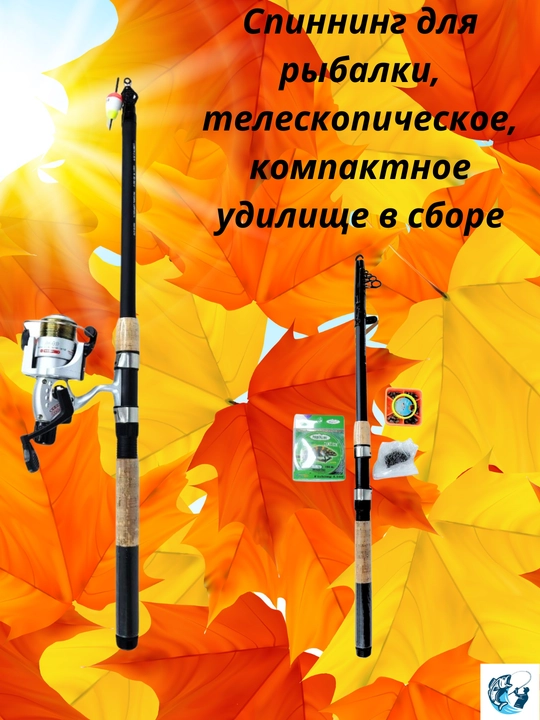 Cпиннинг для рыбалки, телескопическое, компактное удилище в сборе