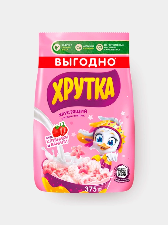 Khrutka Strawberry & vanilla stars 8x375g - 