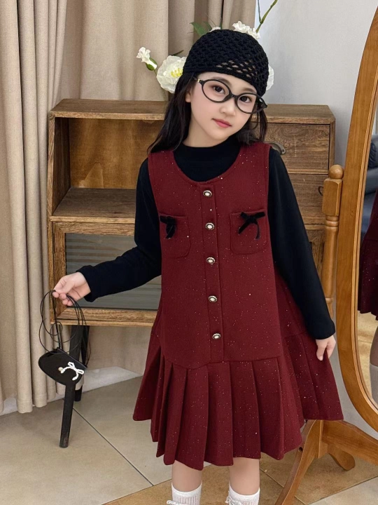 Комплект для девочек: сарафан и лонгслив , 3-12 лет
