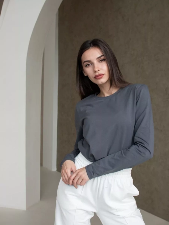 Ayollar longsliv Neo, uzun, paxta 100% - 