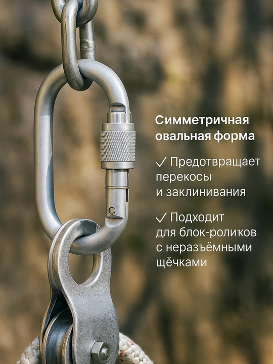 Карабин стальной, oвал
