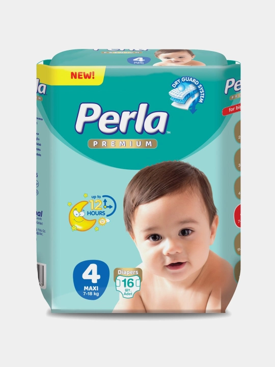 Perla CP Eco Baby Maxi bolalar tagliklari 16 dona, 7-18 kg, yumshoq va qulay - 