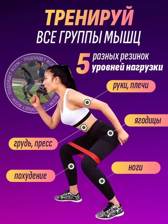 Резинки для фитнеса, набор из 5 фитнес-лент для силовых тренировок, лент для йоги