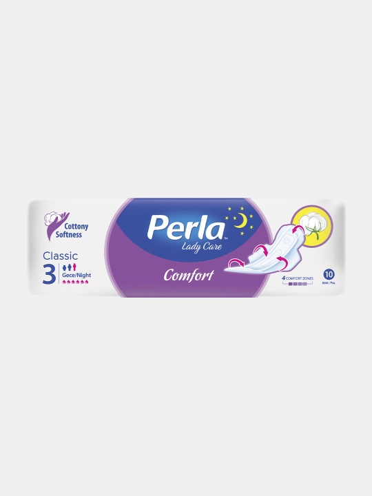 Женские гигиенические прокладки Perla Classic Comfort Night, 10 шт - 