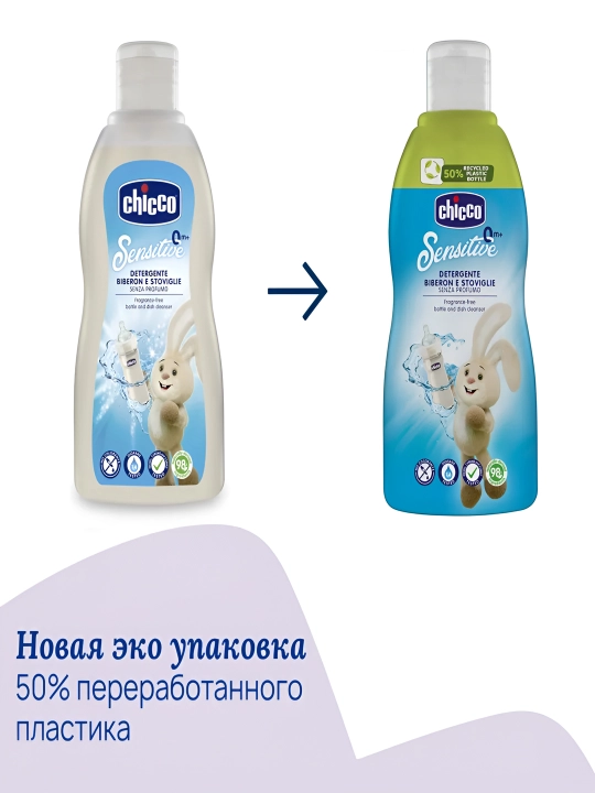 Средство для мытья детской посуды и пустышек Chicco, 0 месяцев+ 300 мл - 