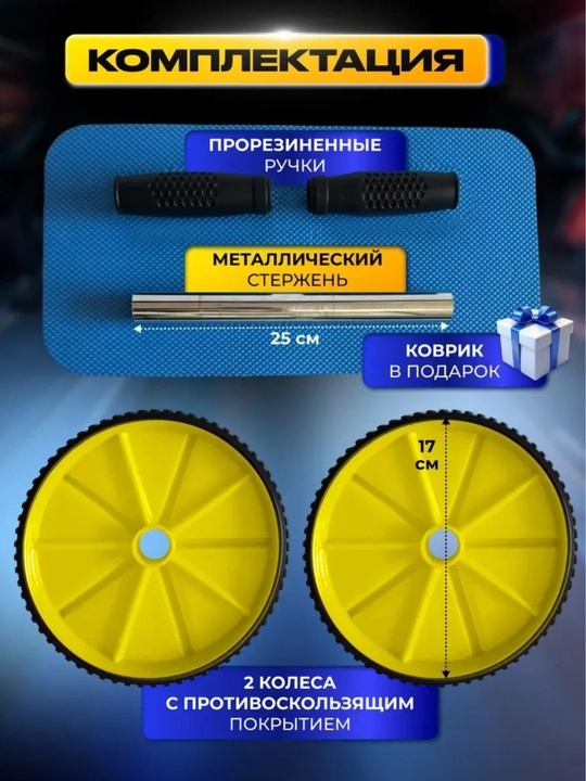 Ролик, тренажер для пресса и спины, для эффективных тренировок