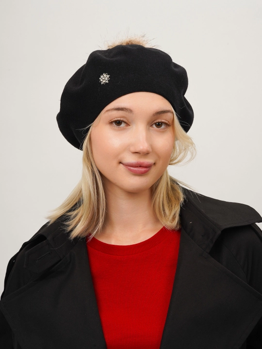 Ayollar va qizlar uchun beret, qishki qalin qalpoq, aylana to‘qimali, ikki qavatli
