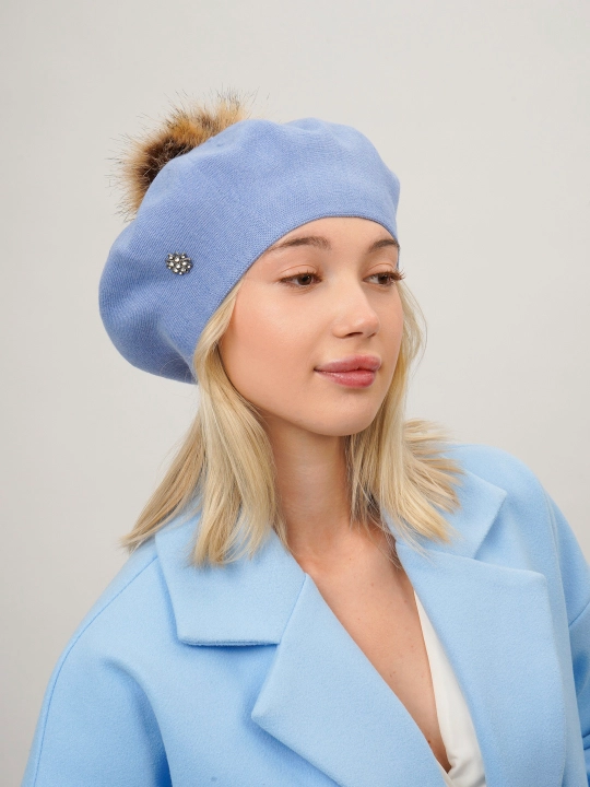 Ayollar va qizlar uchun beret, qishki qalin qalpoq, aylana to‘qimali, ikki qavatli