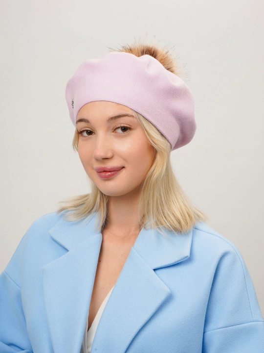 Ayollar va qizlar uchun beret, qishki qalin qalpoq, aylana to‘qimali, ikki qavatli