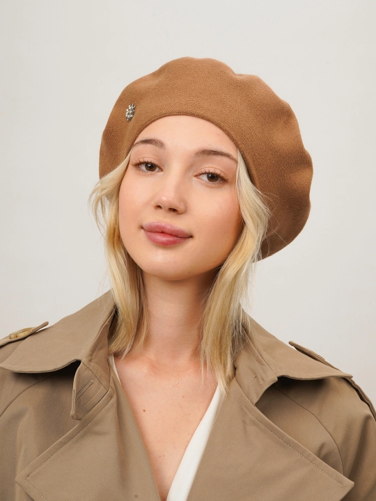 Ayollar va qizlar uchun beret, qishki qalin qalpoq, aylana to‘qimali, ikki qavatli