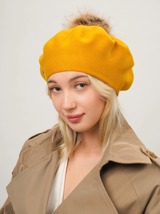 Ayollar va qizlar uchun beret, qishki qalin qalpoq, aylana to‘qimali, ikki qavatli