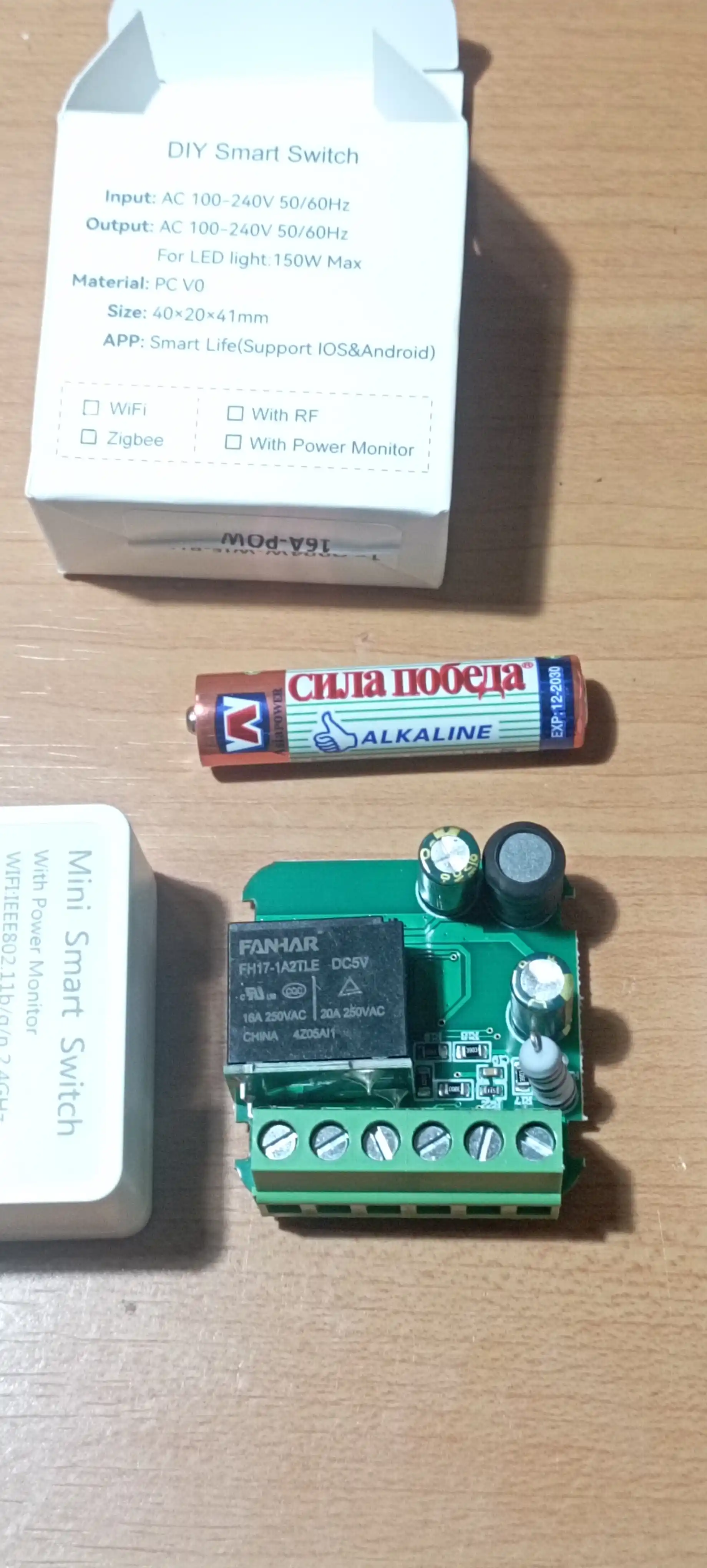 Aqlli Wi-Fi rele Tuya 16A, elektr jihozlarini masofadan boshqarish uchun ixcham modul