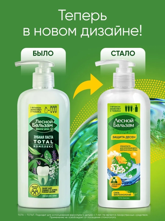 Зубная паста с дозатором Лесной Бальзам Total, 290 г