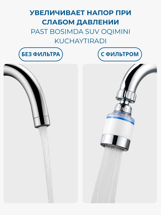 CleanSpace jo‘mragiga suv filtri, aerator, har qanday aralashtirgichlar uchun nasadka