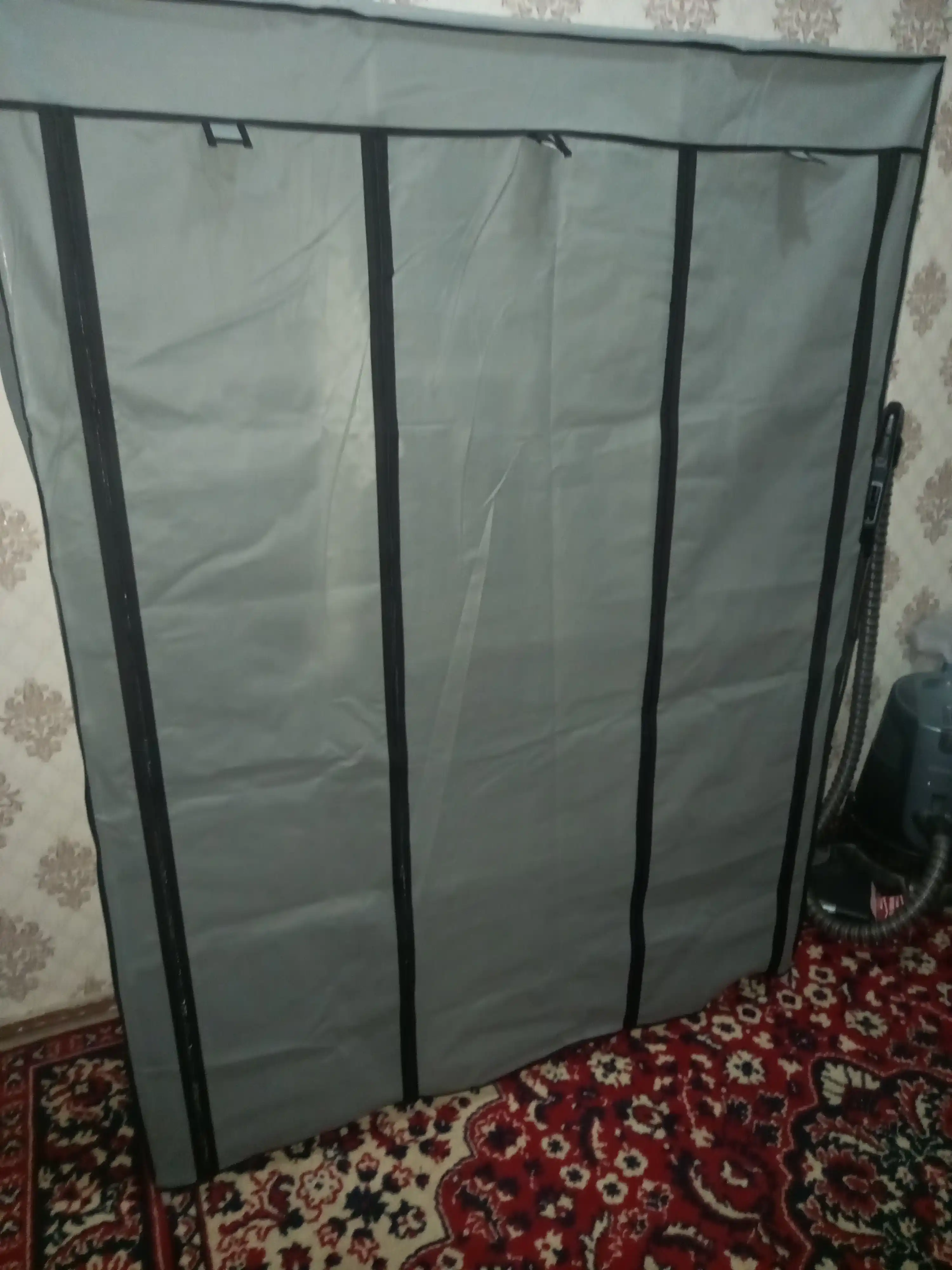 Poyabzal va kiyim-kechaklarni saqlash uchun to‘qima yig‘ma organayzer javoni, 130*45*170 sm