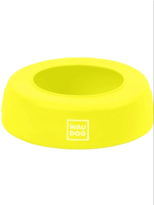 Миска-непроливайка WAUDOG Silicone для животных, 0,75 л, желтая - 