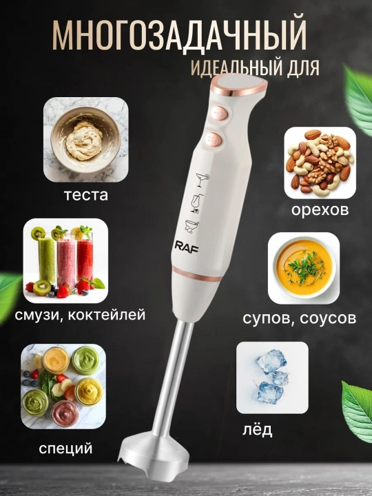 Professional pogrujnoy qo'l blender RAF 800W sho‘ng‘uvchi, 2 tasi 1 da