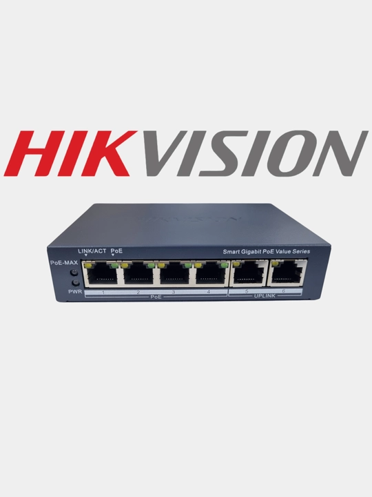Hikvision DS-3E1506P-EI/M	коммутатор гигабитный PoE  6 порт, 4 порта PoE - 