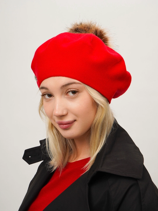 Ayollar va qizlar uchun beret, qishki qalin qalpoq, aylana to‘qimali, ikki qavatli