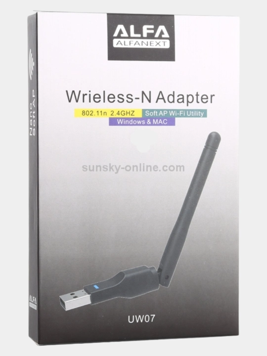 Wi-Fi adapter USB, noutbuk va kompyuter uchun, model ALFA UW07