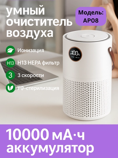 Очиститель воздуха от пыли и аллергенов для дома до 25 м², с аккумулятором — TEXNOCL-CHISTKA-ПРОЗР
