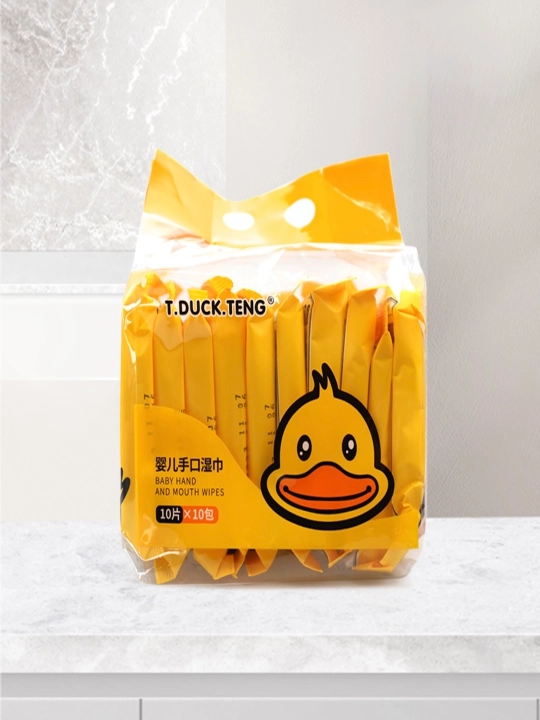 Nam salfetkalar «Sariq o‘rdak» 4724 — 10×10 (100 dona), kichik paketlar