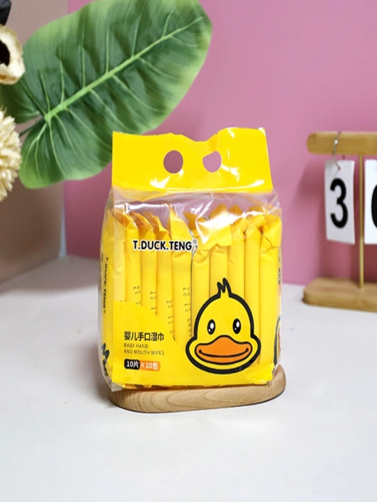Nam salfetkalar «Sariq o‘rdak» 4724 — 10×10 (100 dona), kichik paketlar - 