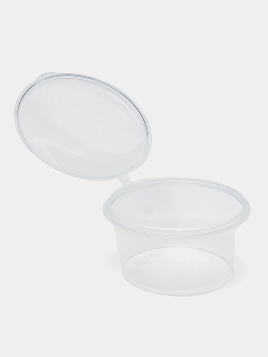 25 ml va 80 ml, qopqoqli plastik konteyner – sous va oziq-ovqat saqlash uchun qulay