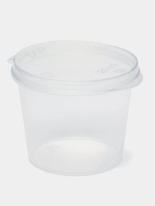 25 ml va 80 ml, qopqoqli plastik konteyner – sous va oziq-ovqat saqlash uchun qulay