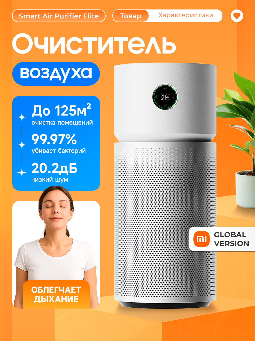 Очиститель воздуха Xiaomi Smart Air Purifier 4 Compact, 4 Pro 4 Lite - 