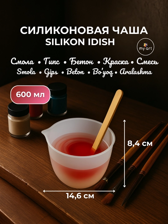 Silikon kosa, gips, beton va epoksid smola aralashtirish uchun idish