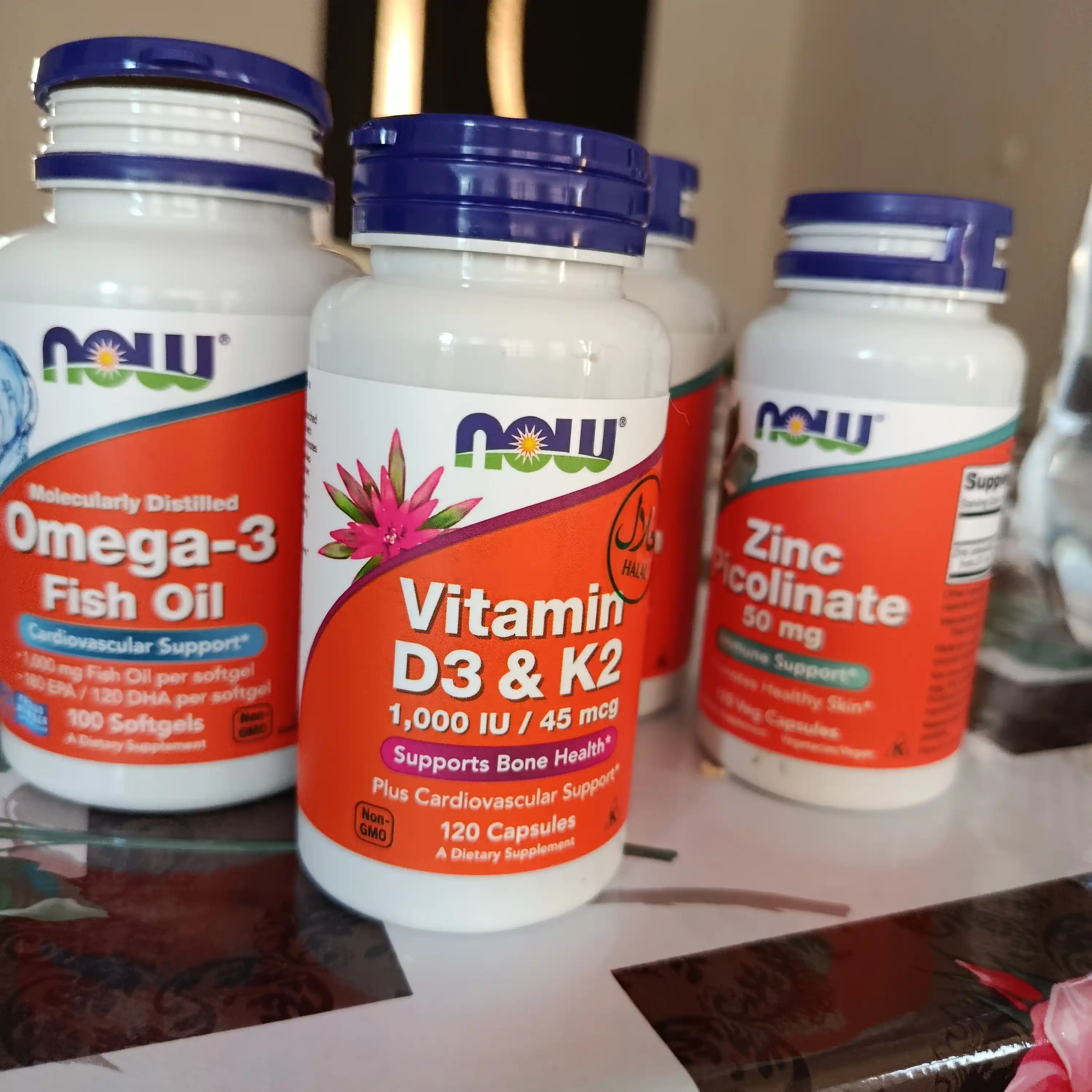 NOW FOODS, Витамин D3 и K2, 1000 ME / 45 мкг, 120 капсул, Халяль